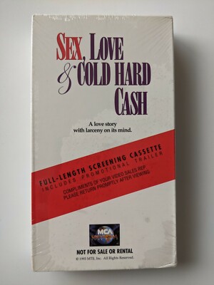 Sex Love & Cold Hard Cash (VHS) SCREENER FACTORY SEALED STUDIO WATERMARK MINT  