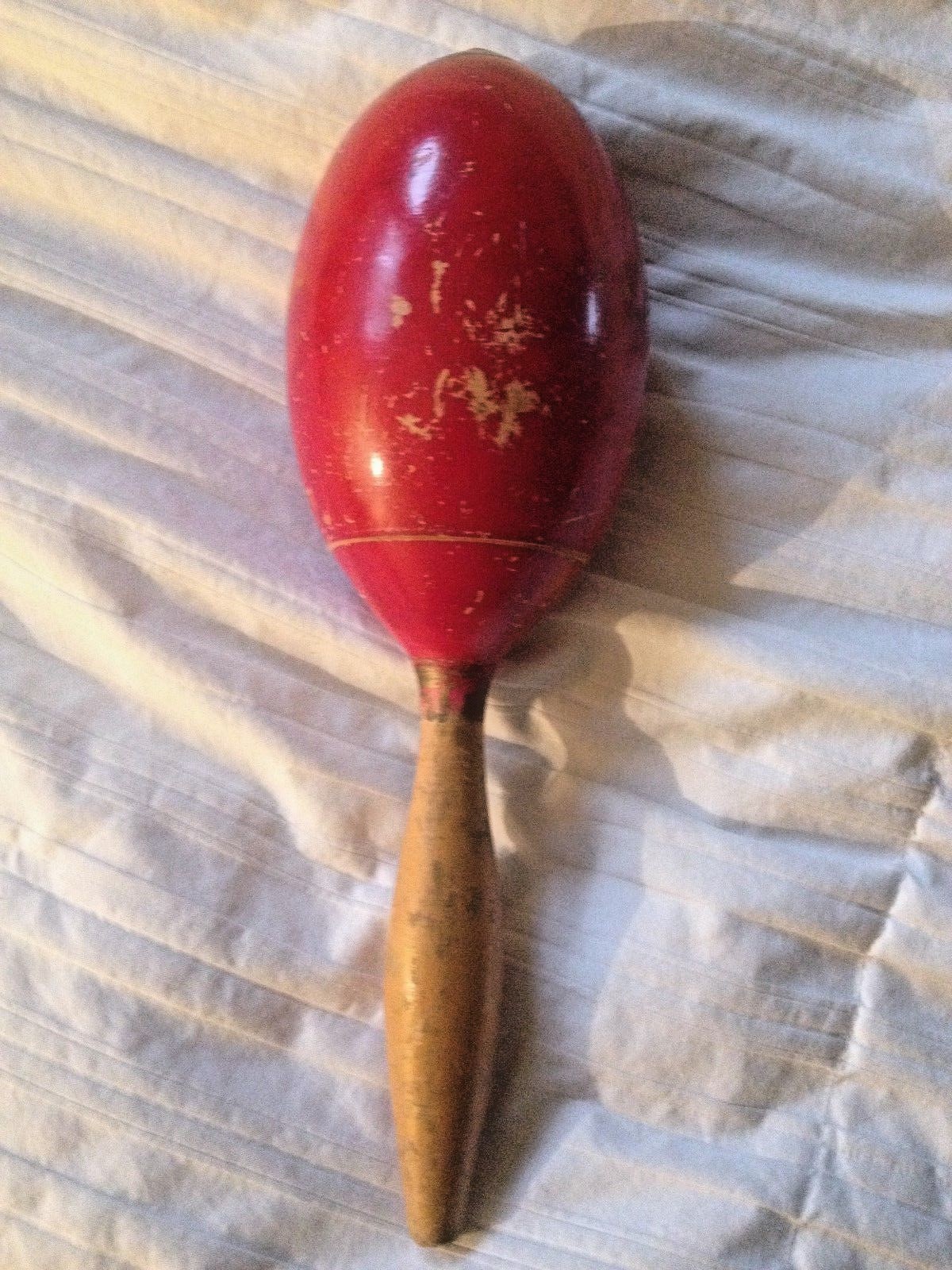 Vintage Maraca Red w/ Engraved Carved Flowers 11 3/4