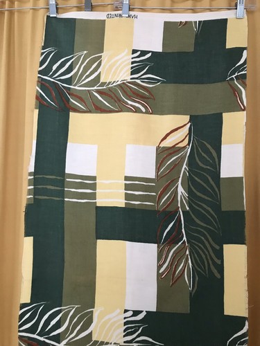 VTG Mid Century Goodall Tropical Barkcloth Fabric Panel Mohair Hand Printed