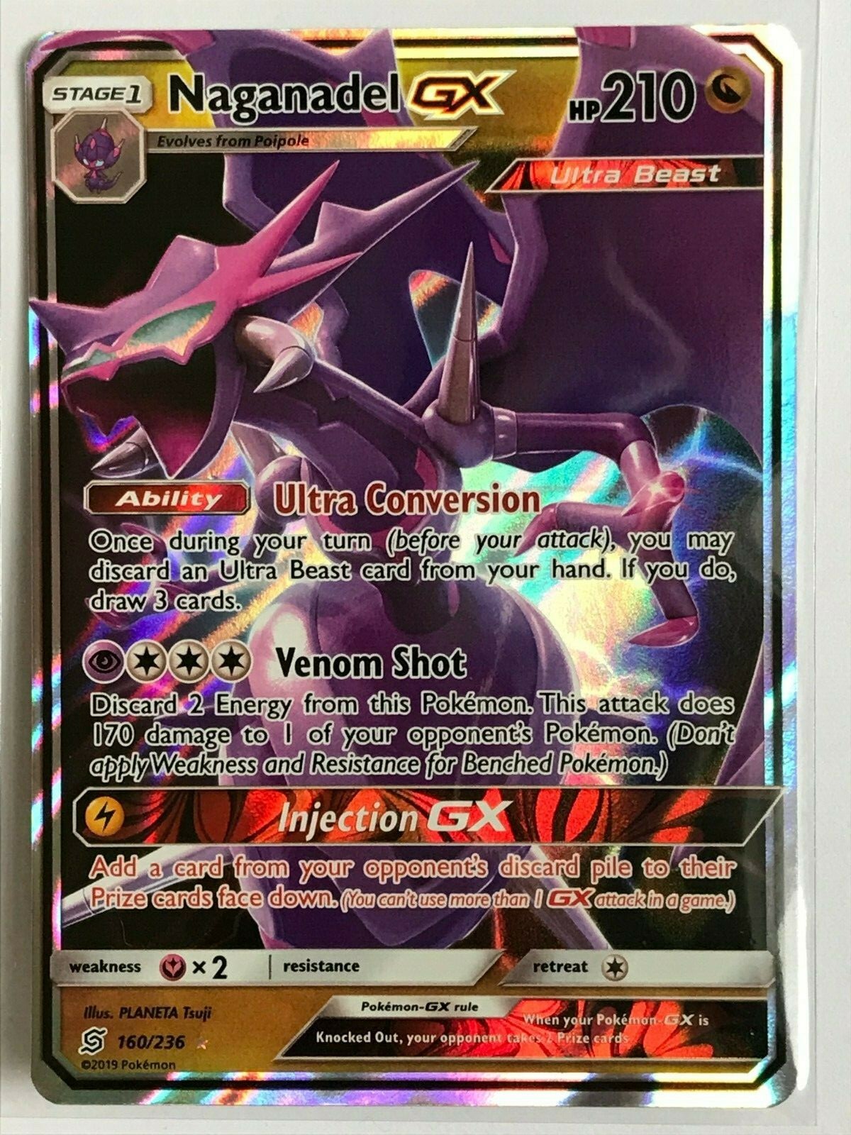 Naganadel GX ULTRA RARE 160/236 Pokemon SM Unified Minds NM Naganadel GX ULTRA RARE 160/236 Pokemon SM Unified Minds NM