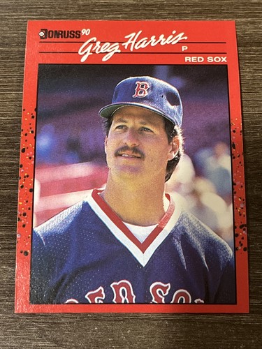 GREG ERROR NO DOT 1990 DONRUSS BASEBALL CARD #582 GREG HARRIS RED