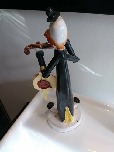 Vintage T P Ceramiche Poli Cesare Clown With Violin Figurine , Made in Italy