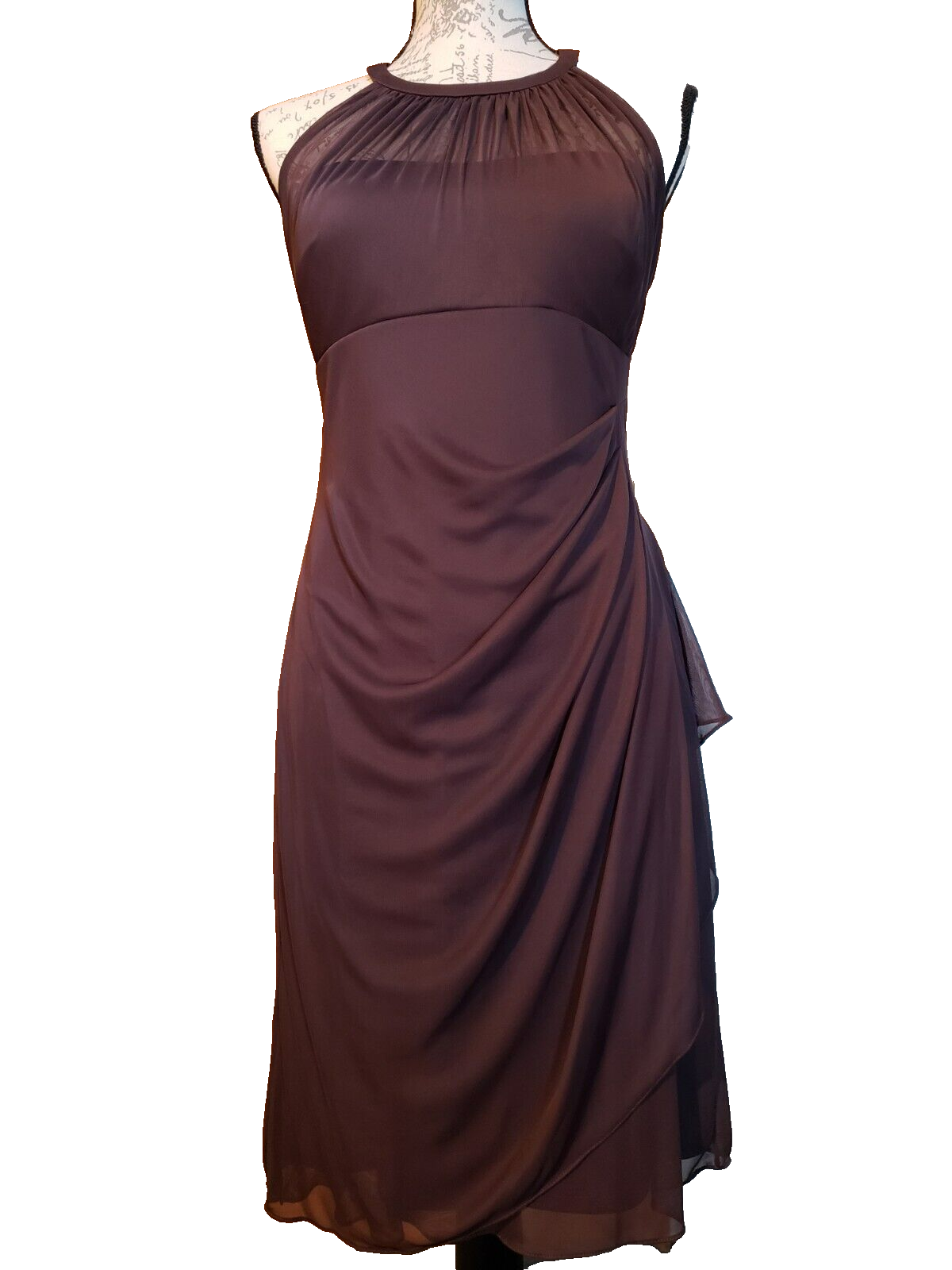 トップス deres 11th Bridget half sleeve brown Flutter Sleeve Side Glitter Knit A-Line Dress | David's Bridal