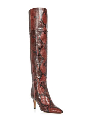 

AQUA Женские модельные ботинки Snake Brown Snake с подкладкой и острым носком на шпильке 8,5 м, Коричневый, AQ-LIFE
