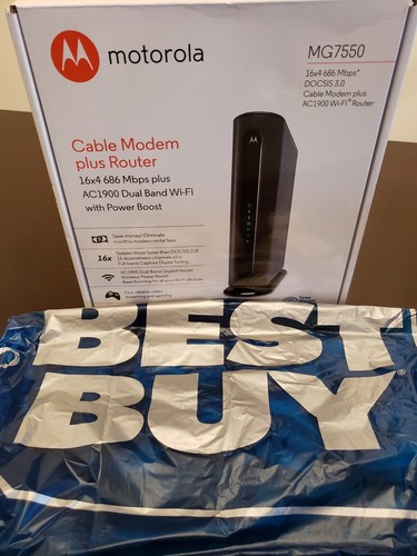 MOTOROLA MG7550 16x4 Cable Modem Plus AC1900 Dual Band Wi-Fi Gigabit Router With