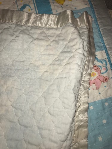 Precious Care Bear Vintage 1984 Blanket Sweet Dreams Satin Trim 33