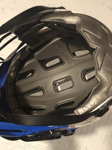 Cascade CPX Lacrosse Helmet with Chin Strap BLUE & White - Black Mask