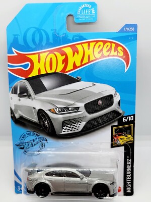2021 Hot Wheels Jaguar XE SV Project 8 Silver HW Nightburnerz Toy Car 