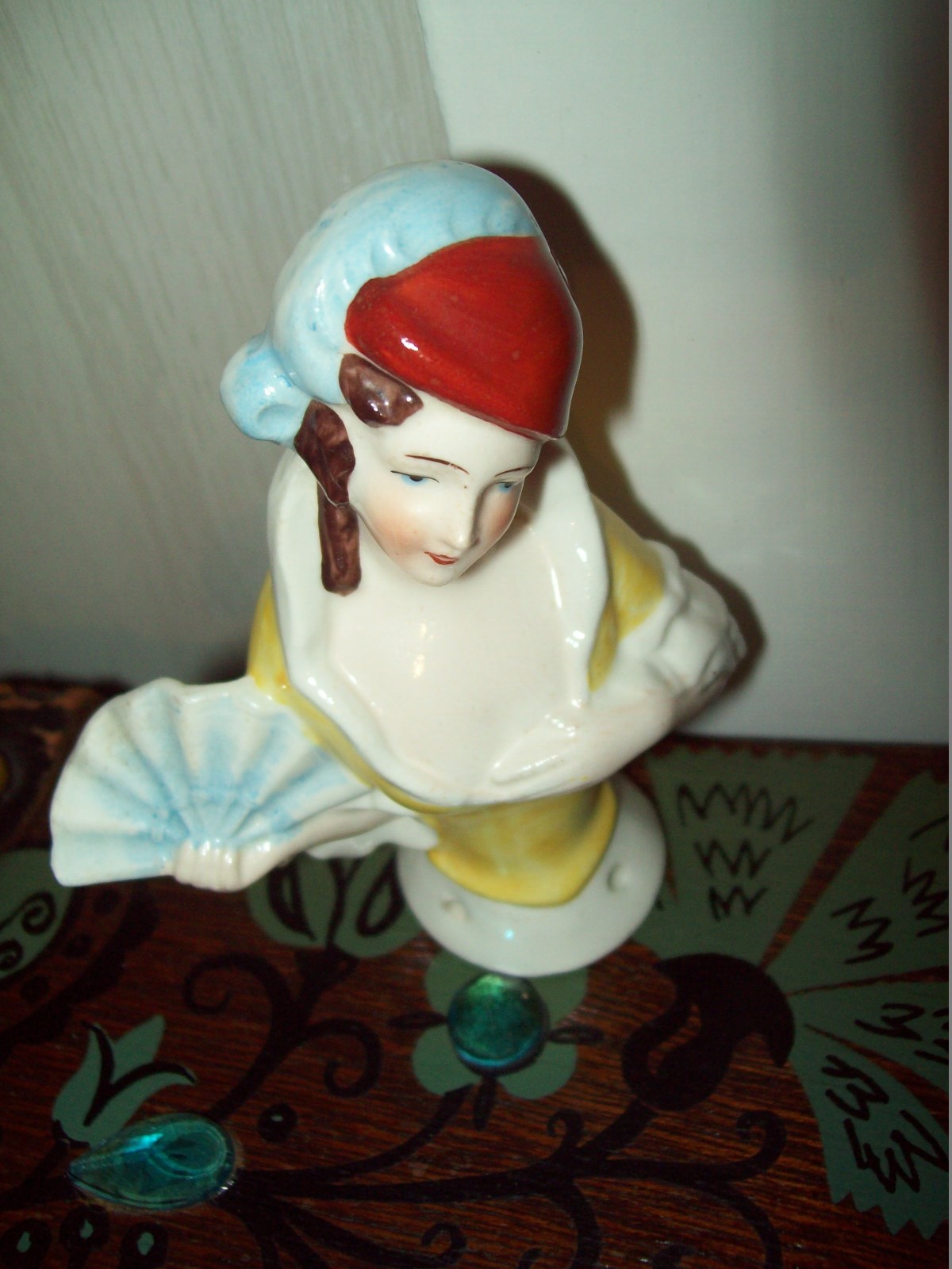 Vintage 1930's Half Doll for Pin Cushion Clothes Brush Whisk Broom