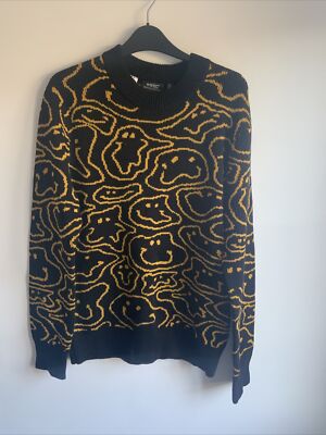 wesc x leon warp smiley face sweater mens size xl womens size xxl 305292538520