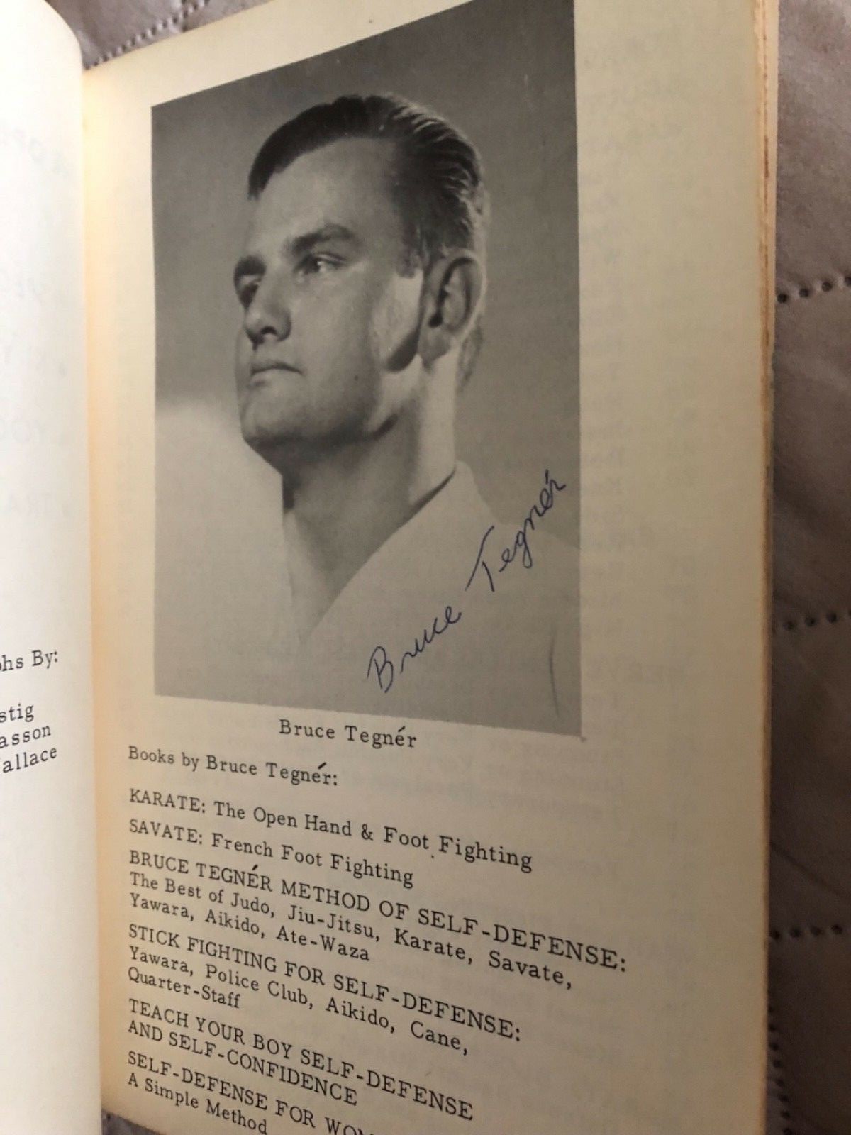 Karate: the open hand and foot fighting 1961 revised ed  Bruce Tegner signed??