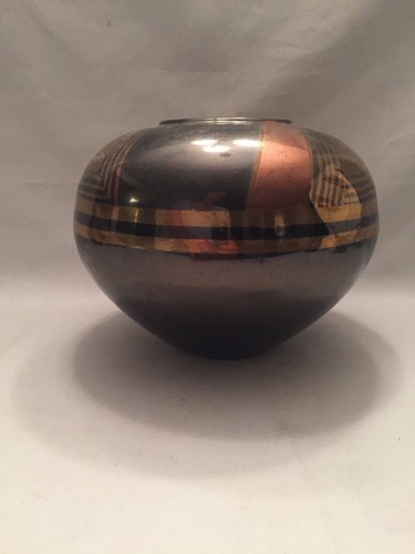 vintage MONTGOMERY WARDS POT PLANTER COPPER METAL VASE