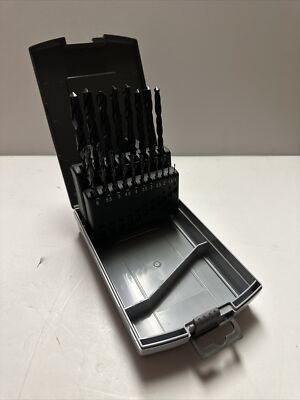 NEW HSS Spiralbohrer DIN 338 Typ RN 19 Piece Drill Set w/ Case No. 333804019