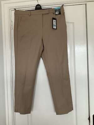 Marks & Spencer Light Brown 7/8 Length Slim Trousers Size: 14 Medium BNWT