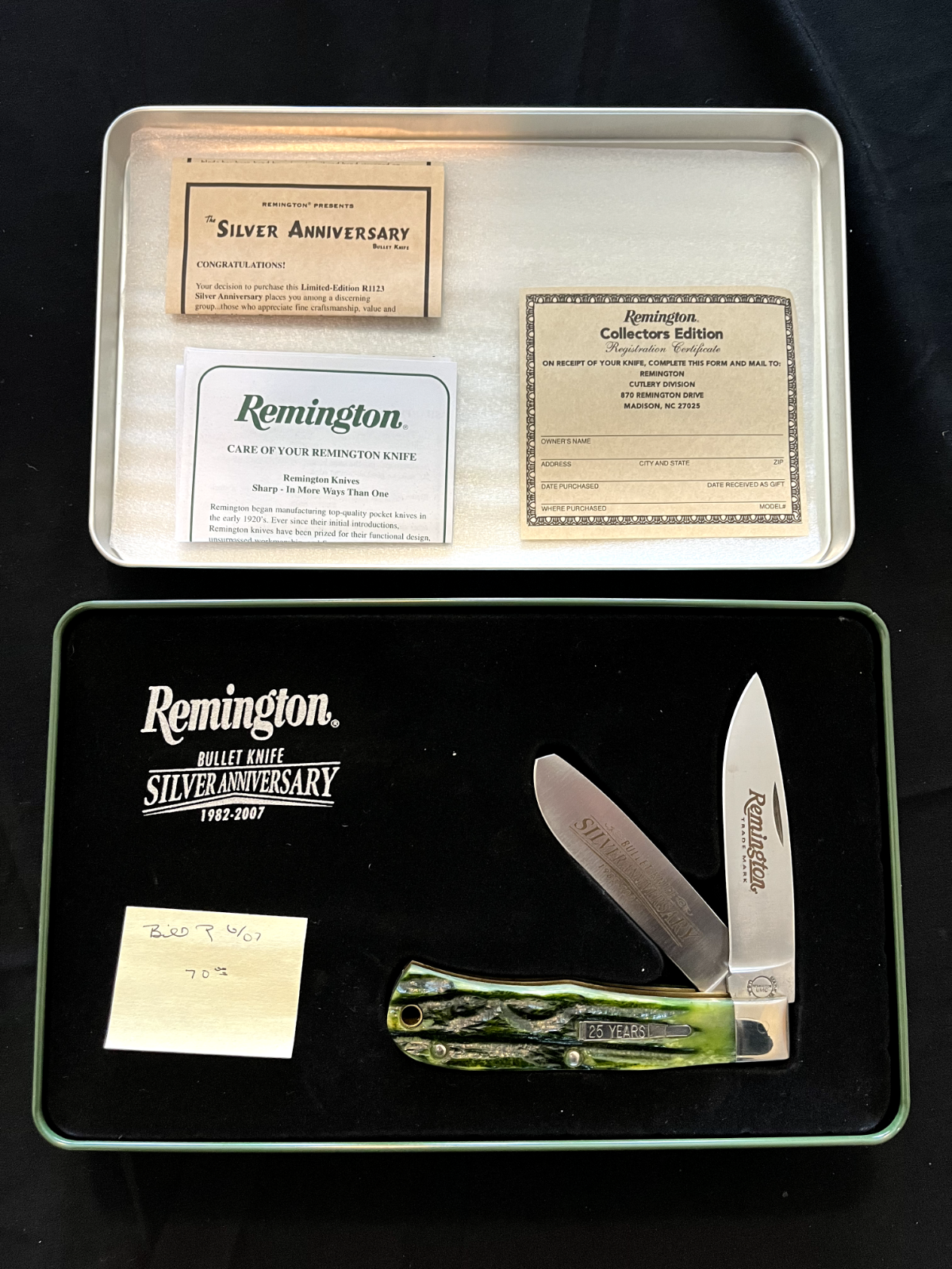 Remington Folding-Knife-USA-25 Year-Silver-Anniversary Remington Folding-Knife-USA-25 Year-Silver-Anniversary