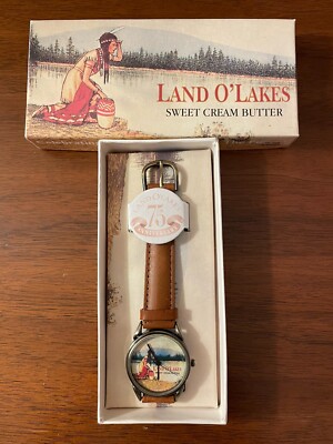 Vintage Historical Land O'Lakes Butter 75th Anniversary Wristwatch 1996 Org Box