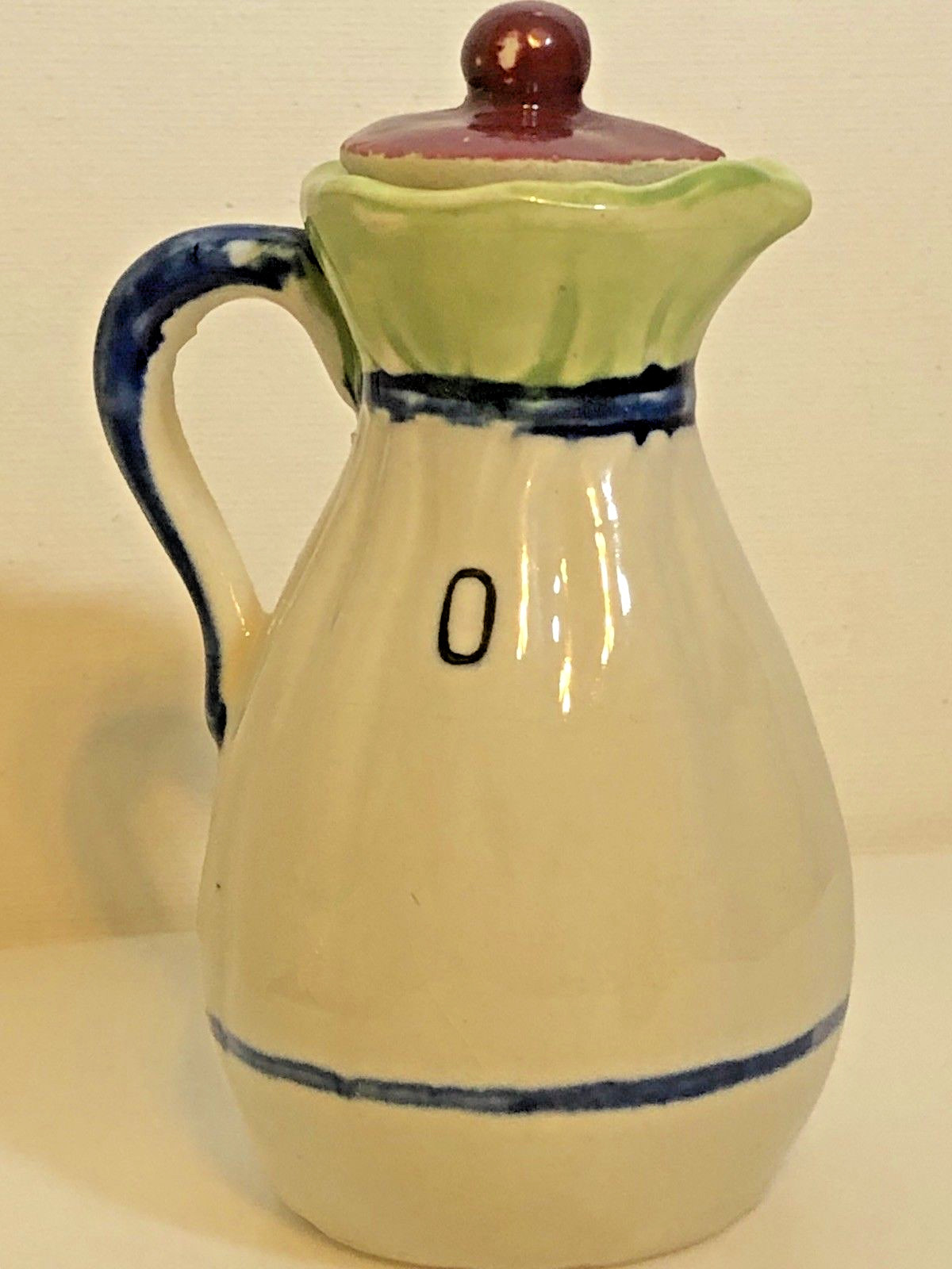 Vintage Onion Shaped Ceramic Pourer Creamer Small Pitcher with Lid Made in Japan