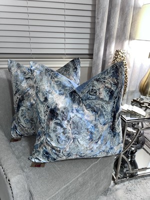 2-NWT CALDEIRA DAMASK ETCHED DECORATIVE PILLOWS