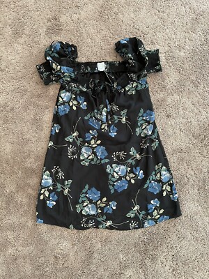 NWT Francesca s Blue Rain Darian Back Bow Sweater Dress Size XS Short Sleeve