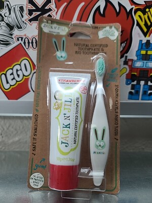 Jack N Jill Tooth Buddy Strawberry Natural Toothpaste & Biodegradable Toothbrush