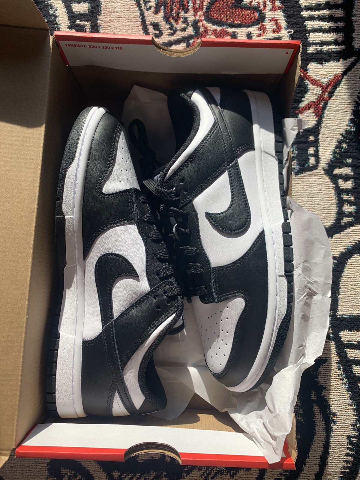 Nike Dunk Low black white womens size 9 