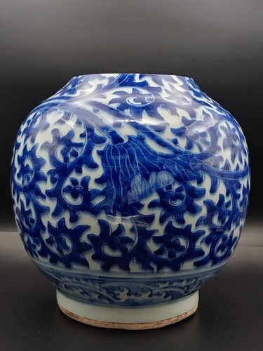 中国古玩 秘色窯 清風造 杓立 花器 花活 『窯変天青釉瓶』共箱 0620206L