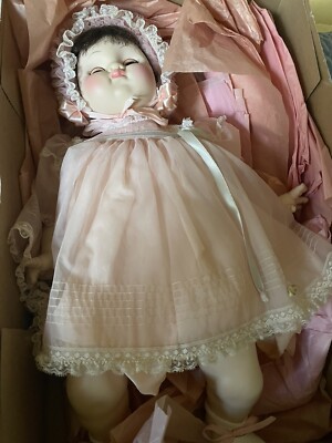 Vintage Madame Alexander Mary Mine #6450 Brown Hair Eyes Baby Girl Doll 18 