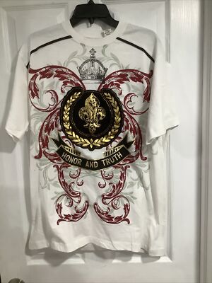 Vintage CLENCH | Honor And Truth Sewn Embroidered  T-Shirt Y2K | Men s XL