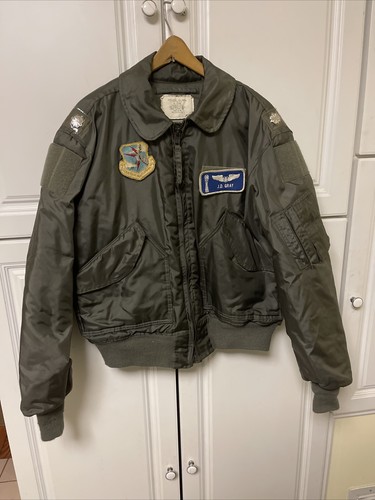 ジャケット・アウター 80s US ARMY CWU-45/P flight jacket Vintage USAF Men's Winter Flight Jacket Type CWU 45/P LARGE