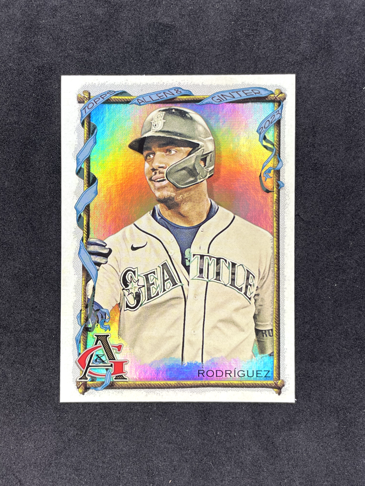 2023 Allen & Ginter Julio Rodriquez Hot Box Silver Foil SP #3 Seattle Mariners