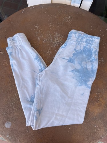 Women s Frankies bikinis Blue Tie Dye Aiden sweatpants Fleece Joggers Small eBay