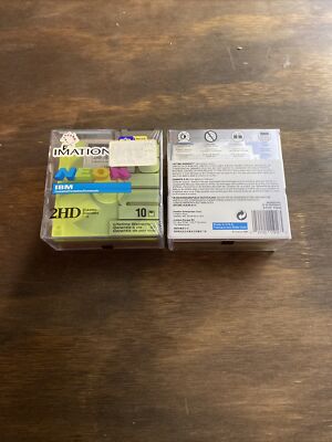 2 NEW - IMATION - 2HD Neon 10 Pack - Diskettes 1.44MB IBM Formatted - SEALED