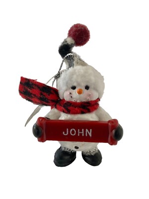 Ganz Resin SNOWMAN Christmas Ornament Personalized Pick Name