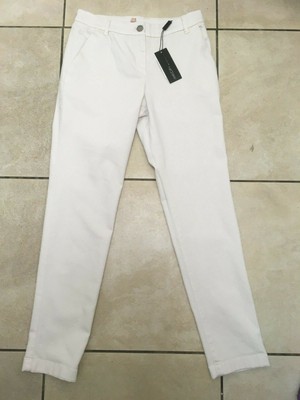 Marc Cain Womens Cotton Chinos Pants Trousers Size 10 Uk BNWT RRP  199.90 Ecru
