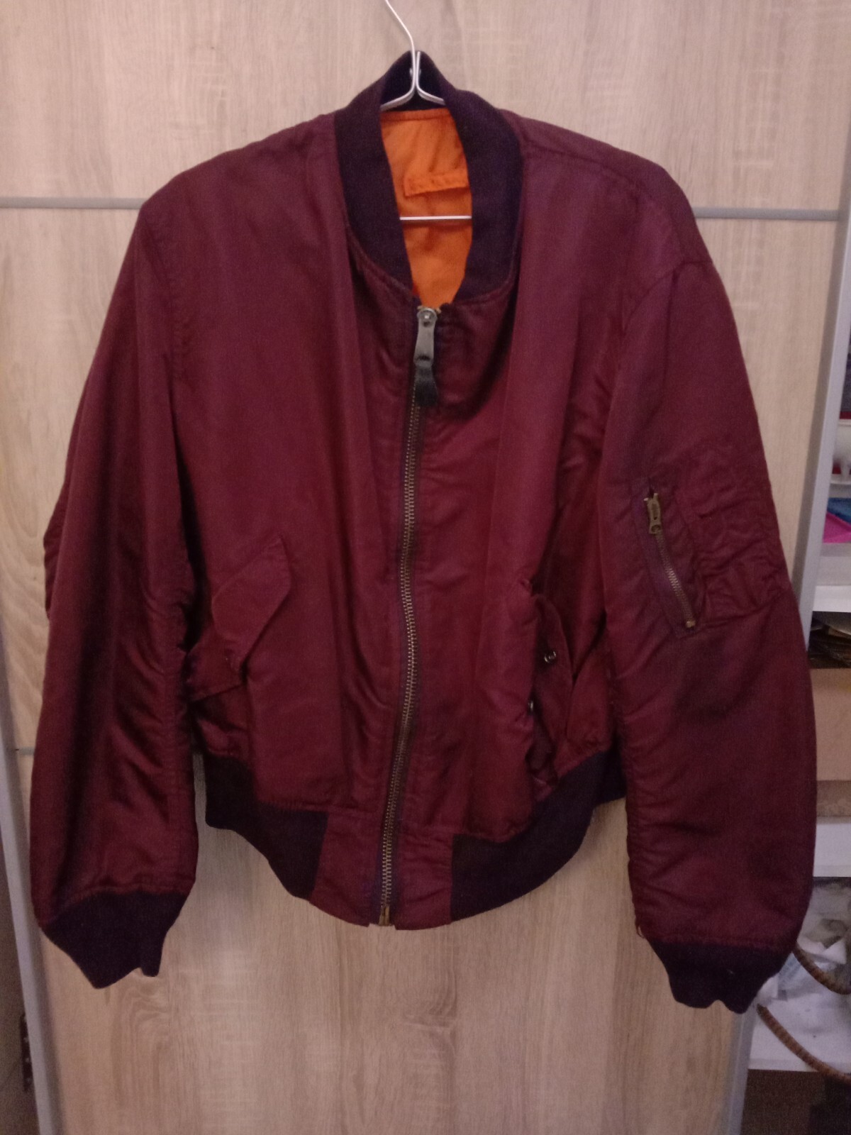 ジャケット・アウター 80s Alpha Industries ALPHA MA-1 Burgundy Alpha Industries Men Alpha MA-1 Flight Jacket burgundy maroon