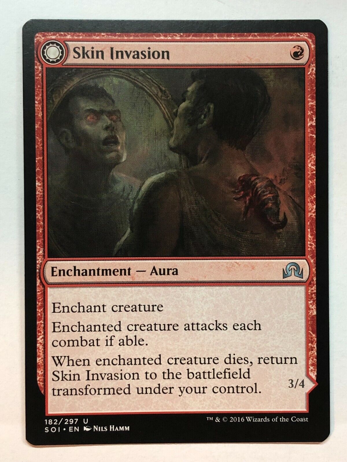 Skin Invasion // Skin Shedder 2x FOIL SOI MTG Shadows Over Innistrad Uncommon MINT red Skin Invasion // Skin Shedder 2x FOIL SOI MTG Shadows Over Innistrad Uncommon MINT red