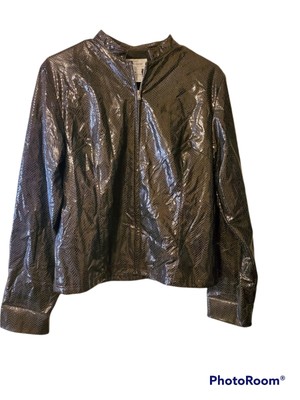 Outer Edge jacket womens size medium black snake skin look edgy trendy