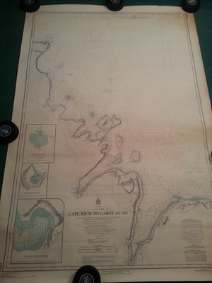 1971 Cape Rich to Cabot Head Nautical Map - Soundings in Fathoms - Georgian Bay