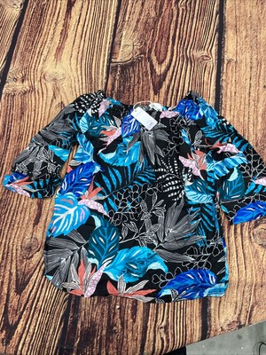 Lascana For Venus Key Sleeved Tropical Woman s Blouse Size S