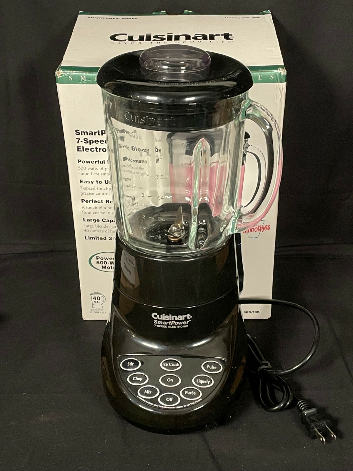 Cuisinart Blender Smartpower Series SPB-7BK 7 Speed 500