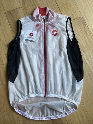 Castelli Mens Velo Lightweight Cycling Vest White Size XXL New With Tags