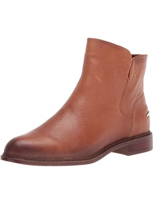 

FRANCO SARTO Женские коричневые кожаные ботильоны на каблуке с круглым носком и акцентом, Коричневый, G6108L5