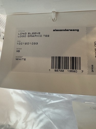 Pre-owned Alexander Wang Women's York Embroidered Flag Logo Crewneck Sweatshirt Sz Xs In White