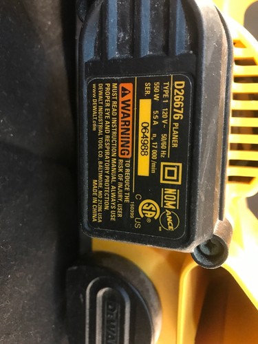 Previously Owned DEWALT 3-1/4-in Portable Hand Planer D26676 FREE SHIPPING [1.3]