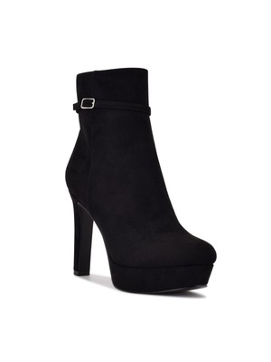 Женские модельные сапоги NINE WEST черного цвета с миндалевидным носком на шпильке на молнии, 9,5 М