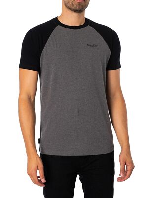 

Мужская бейсбольная футболка с логотипом Superdry, серая, Grey, M1011838A-6GP