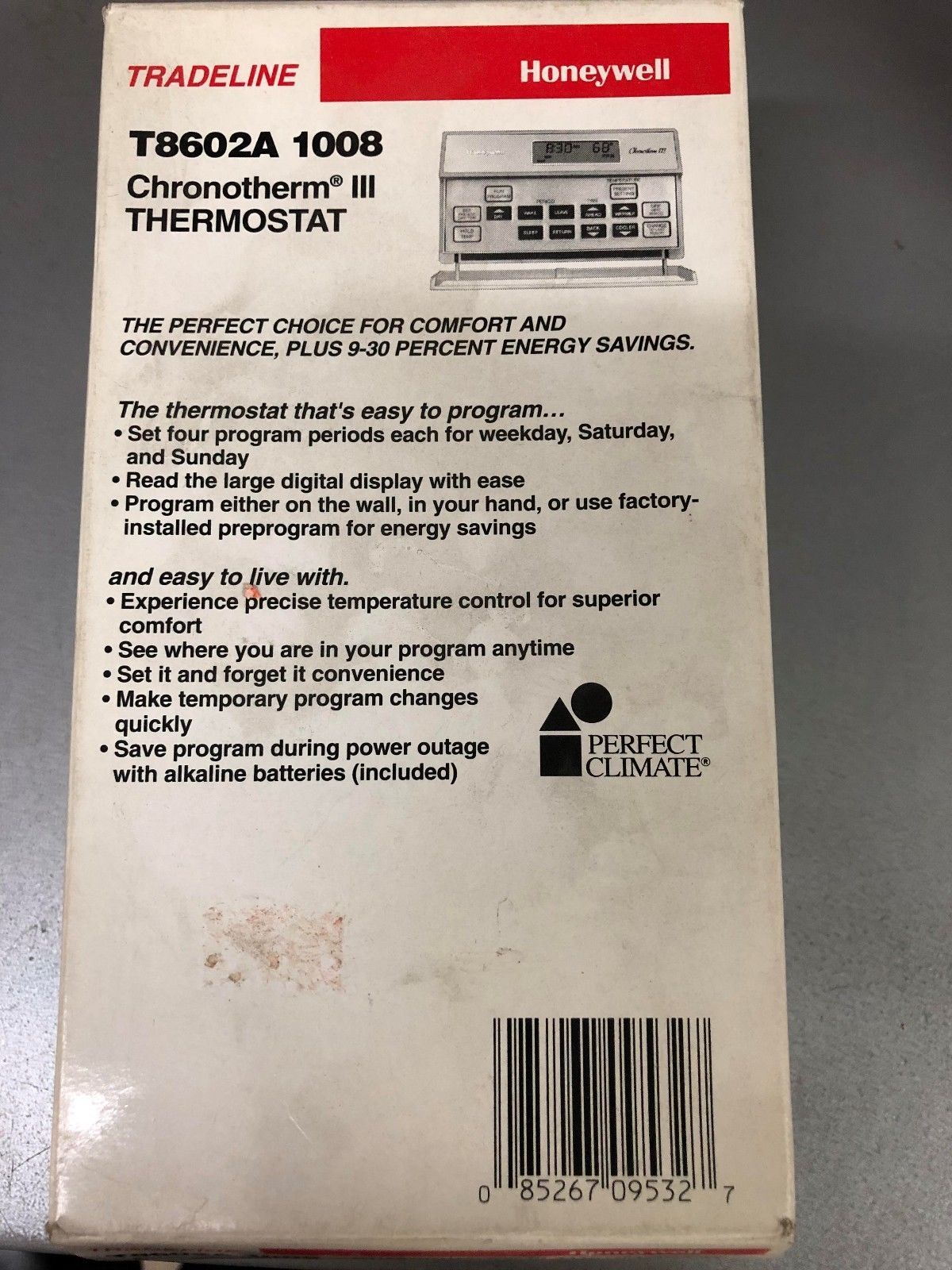 Honeywell Chronotherm III Programmable Thermostat Model #T8602A 1008 | eBay