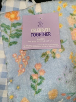 Celebrate Spring & Easter Together Floral & Check Hand Towels 2-pk