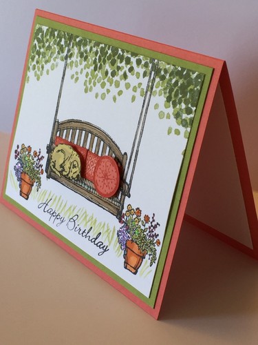 Sitting Here / Swing Happy Birthday Card ~ made w/ Stampin Up & other products