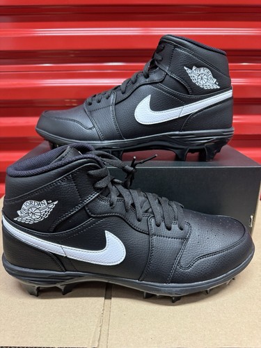 JORDAN NIKE AIR JORDAN 1 MID TD BLACK WHITE FOOTBALL CLEATS FJ6805-001 MEN’S SIZE 12